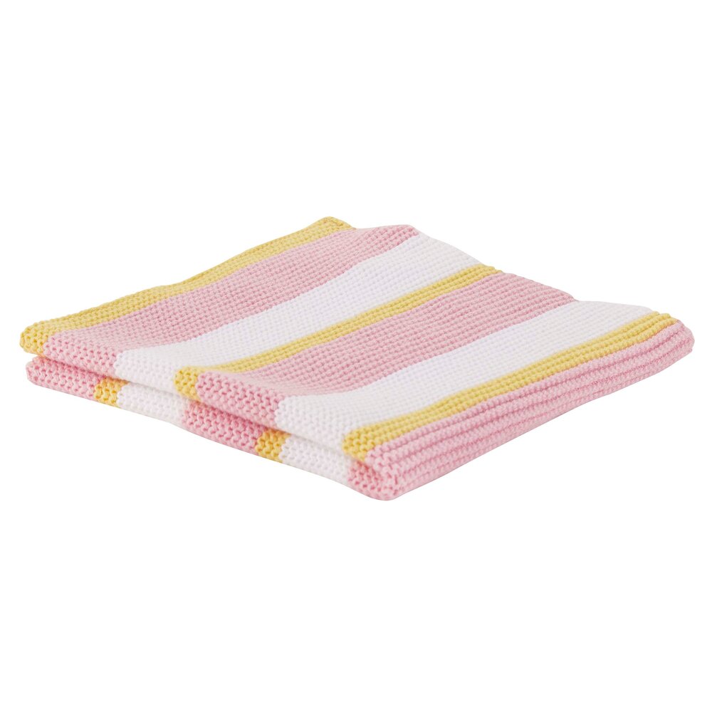 Karklud med striber - Rose/yellow/white